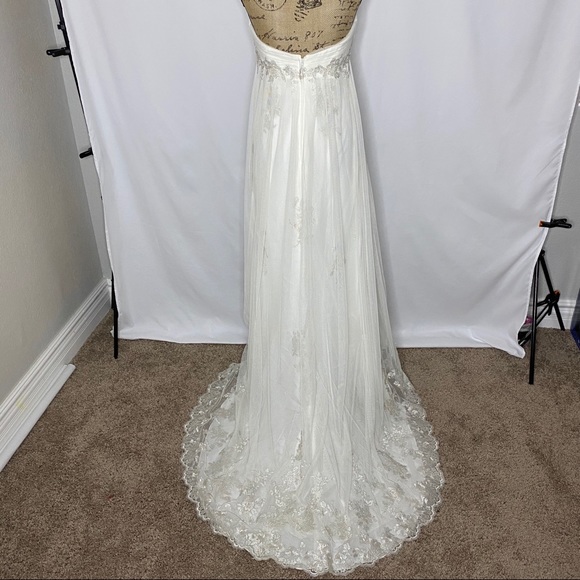 WTOO Strapless Floral Applique Wedding Dress - Picture 9 of 14